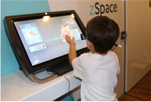 Photo of student using zSpace 