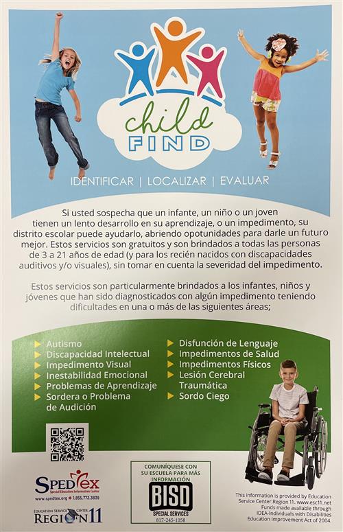Child Find Poster Spanish