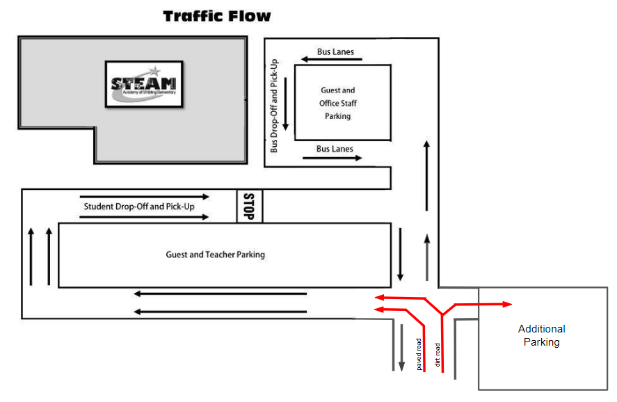 Traffic pattern for Stribling Elementary
