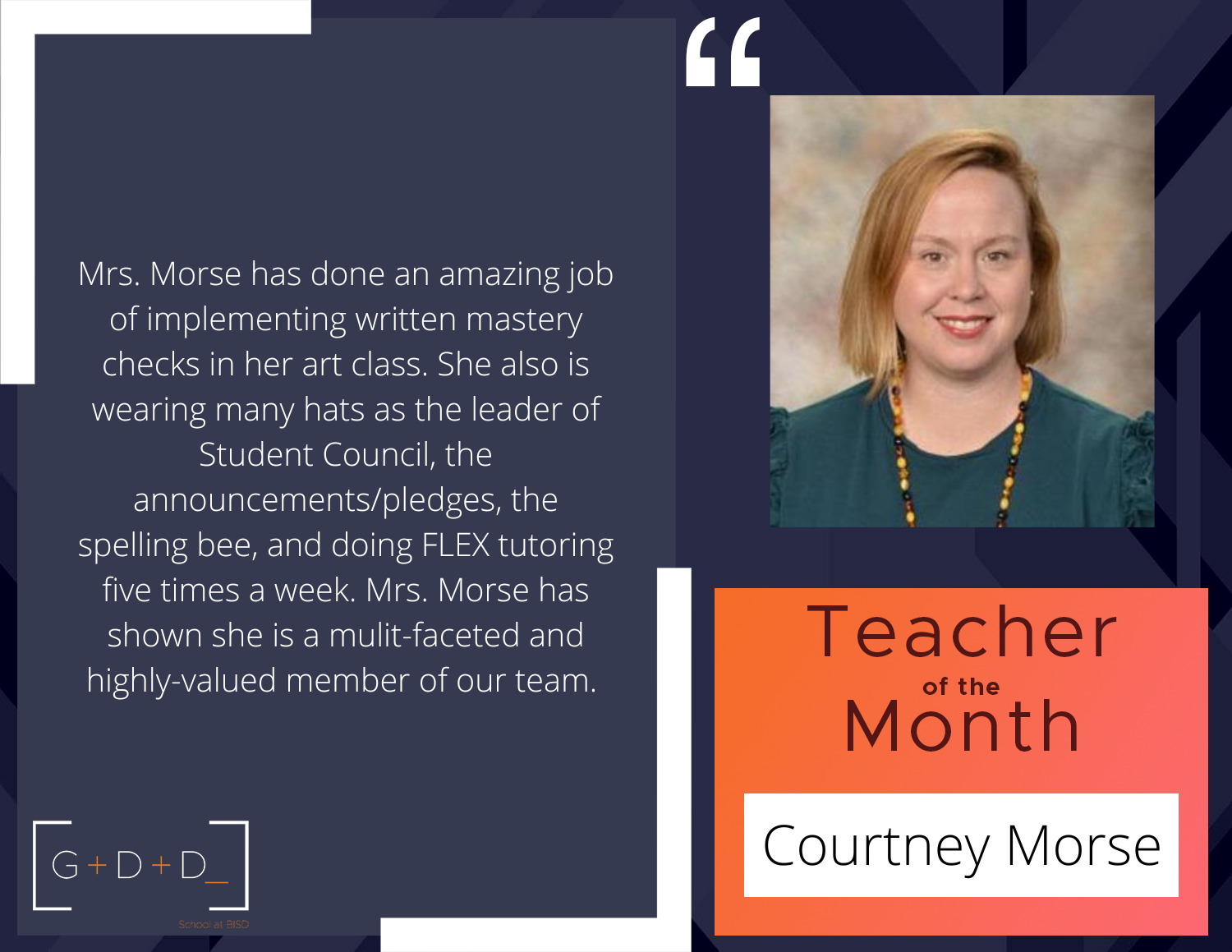  Teacher of the Month