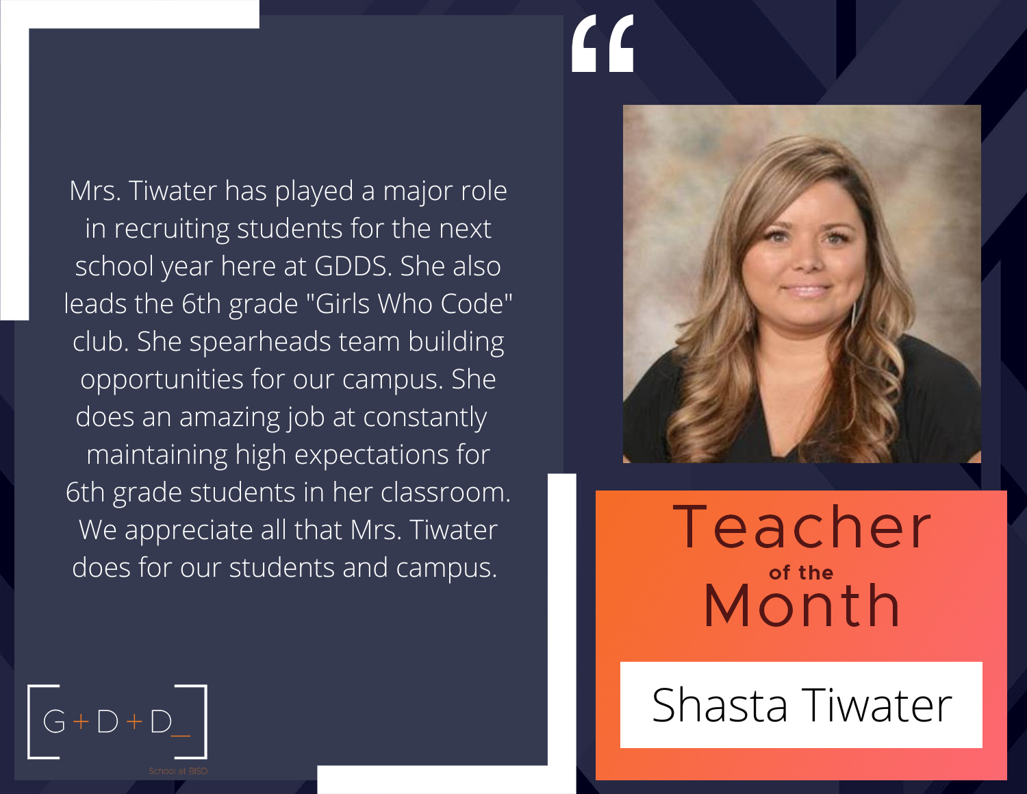  Teacher of the Month-December