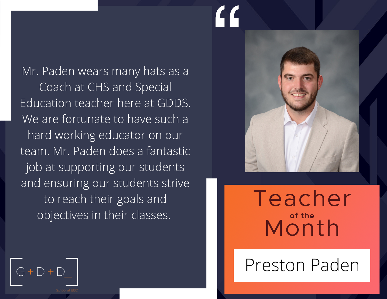  Teacher of the Month-March