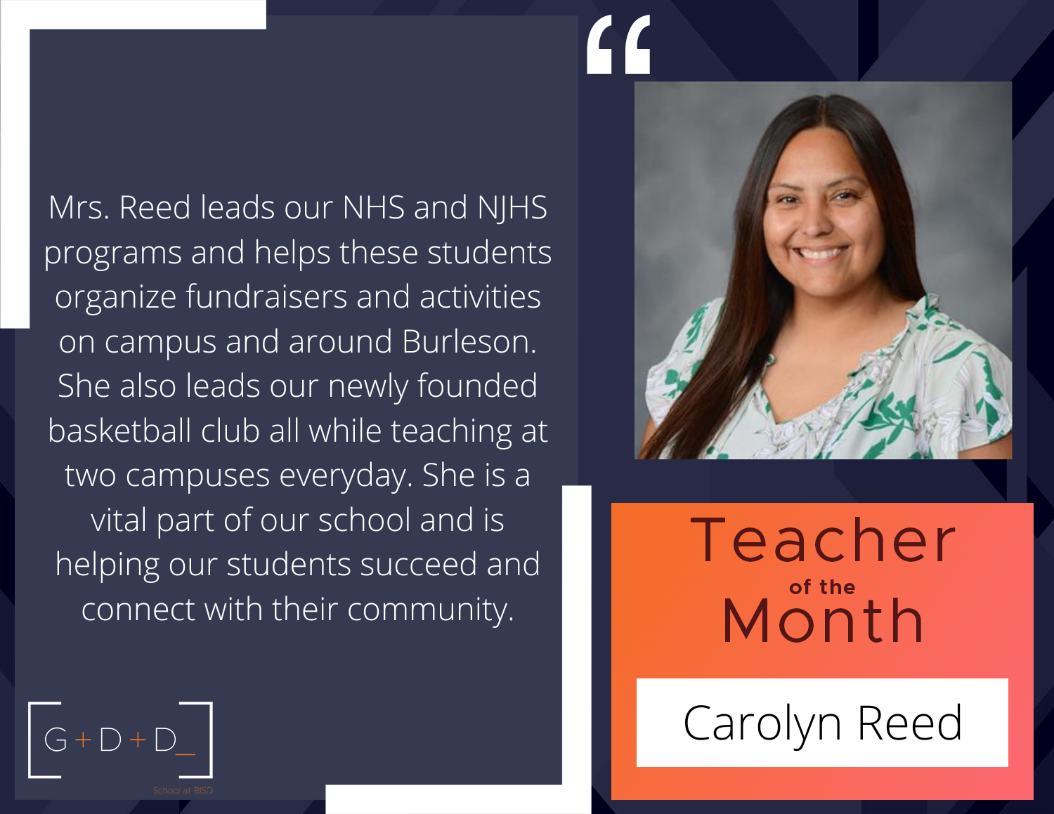  Teacher of the Month-January