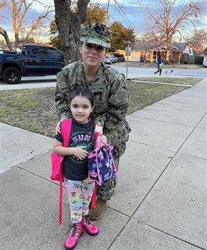 Military member with student