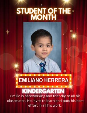student of the month emiliano herrera