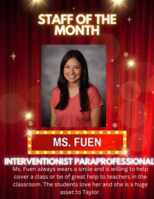 Staff of the month Ms. Fuel Intervention para