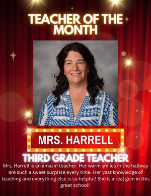 Teacher of the month mrs. harrell
