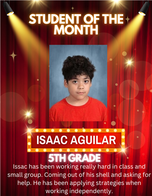 Isaac Aguilar Student of the month