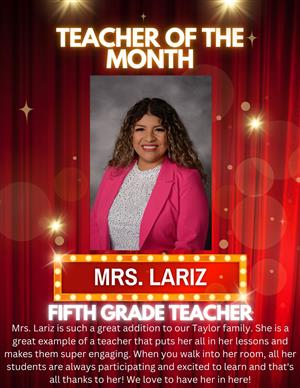 Mrs. Lariz Teacher of the Month