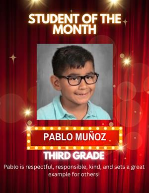 student of the month pablo munoz