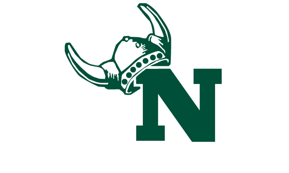 Norwood Logo Image of a viking helmet on a green capital "N"